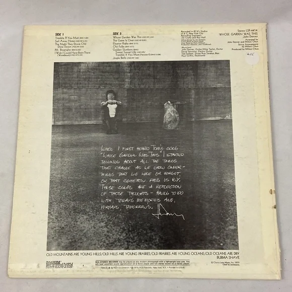 John Denver Whose Garden Was This RCA Victor Records 1970 Vinyl Record LP - Picture 3 of 8